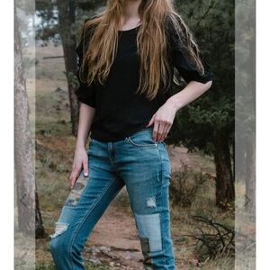 Level 99 Sienna Boyfriend With Army Patches size 28